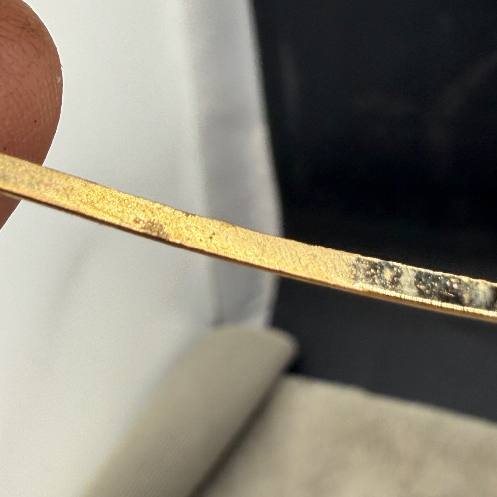 Vintage Bangle Bracelet Gold Tone 7.5" - Picture 6 of 11